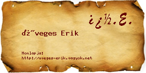 Üveges Erik névjegykártya